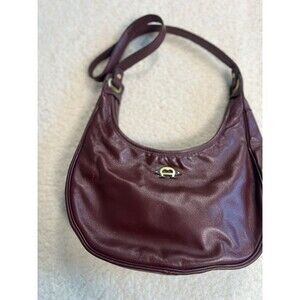 Vintage Aigner Leather Shoulder Bag Burgundy Oxblood